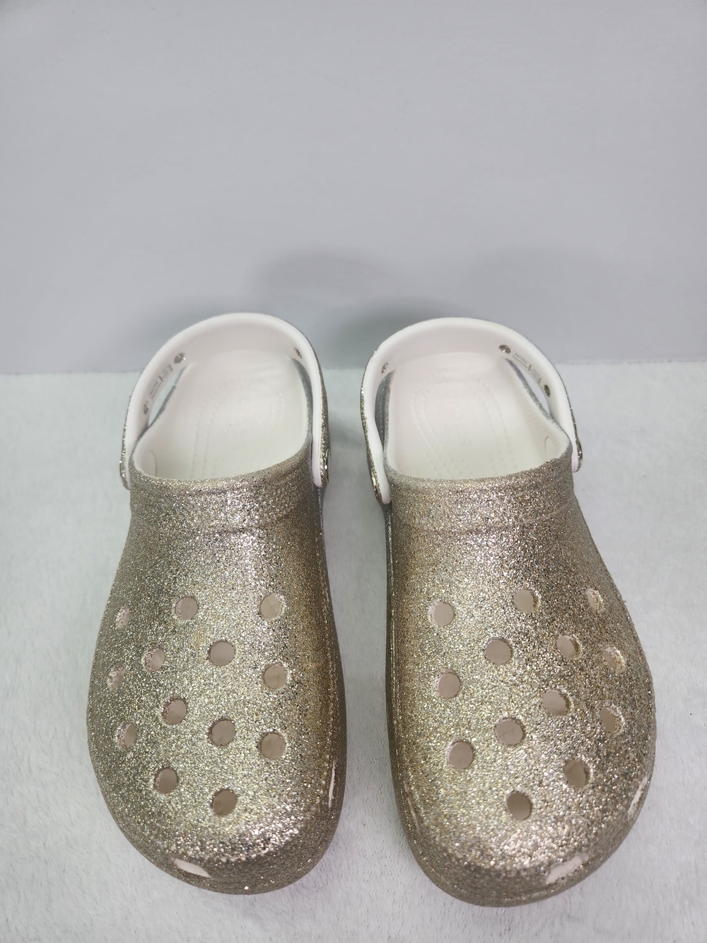 CROCS Classic Glitter Platform Clogs in Gold and Silver Size W 7 - Picture 2 of 10